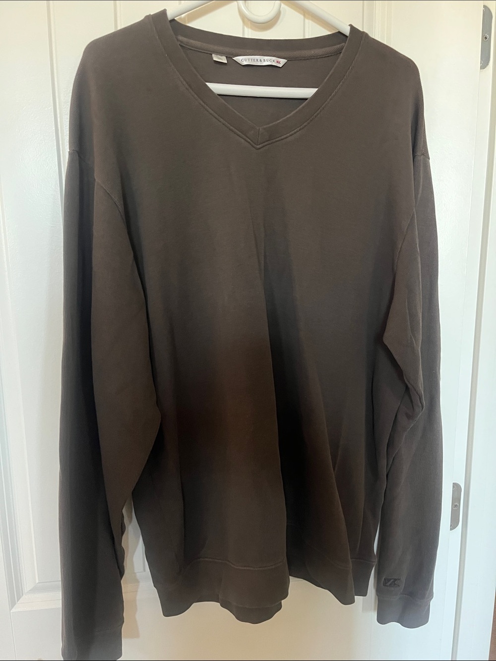 Cutter & Buck Men's V-Neck Sweater in Brown